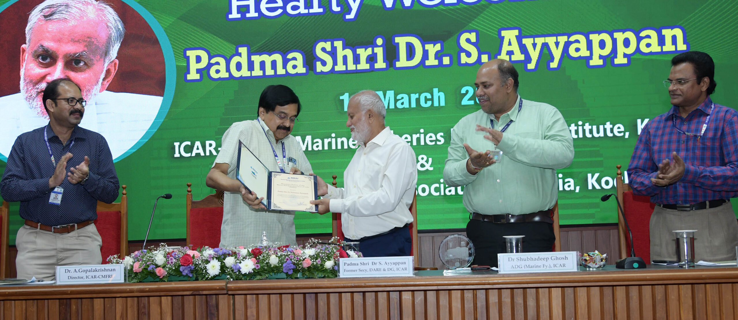 Dr S Ayyappan was felicitated CMFRI