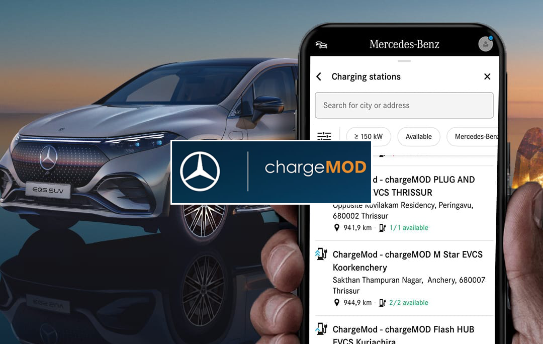 മെഴ്സിഡസ് ബെൻസുമായി കൈകോർത്ത് ചാർജ്മോഡ്; രാജ്യത്തെ ഇവി ചാർജിംഗ് സൗകര്യങ്ങൾ മെച്ചപ്പെടുത്തുക ലക്ഷ്യം